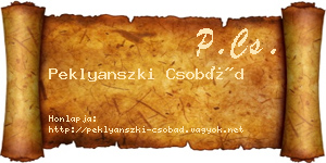 Peklyanszki Csobád névjegykártya